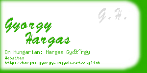 gyorgy hargas business card